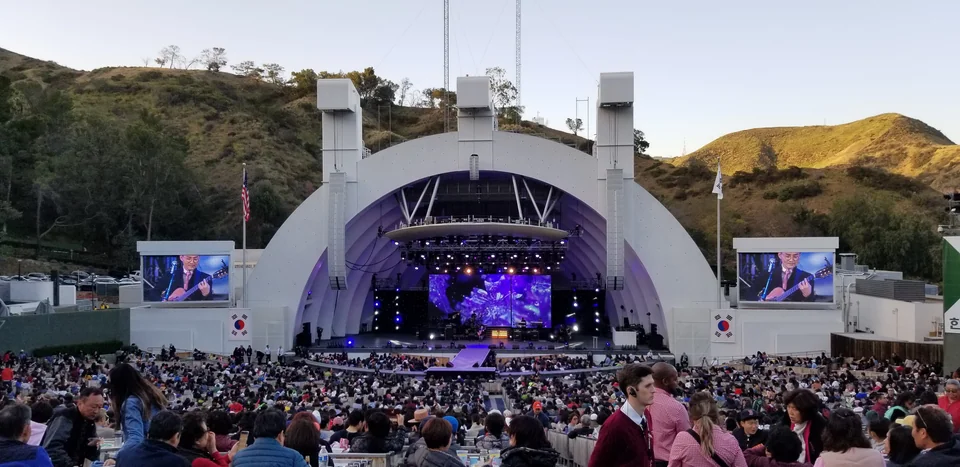 A view of the stage from the audience.