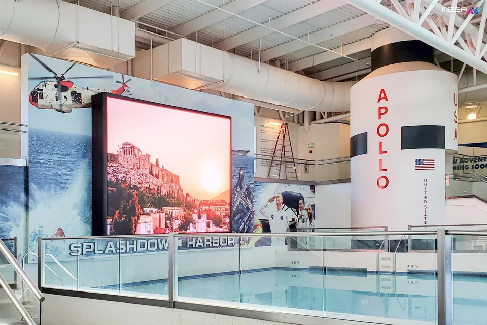 LED display at Wings & Waves Waterpark