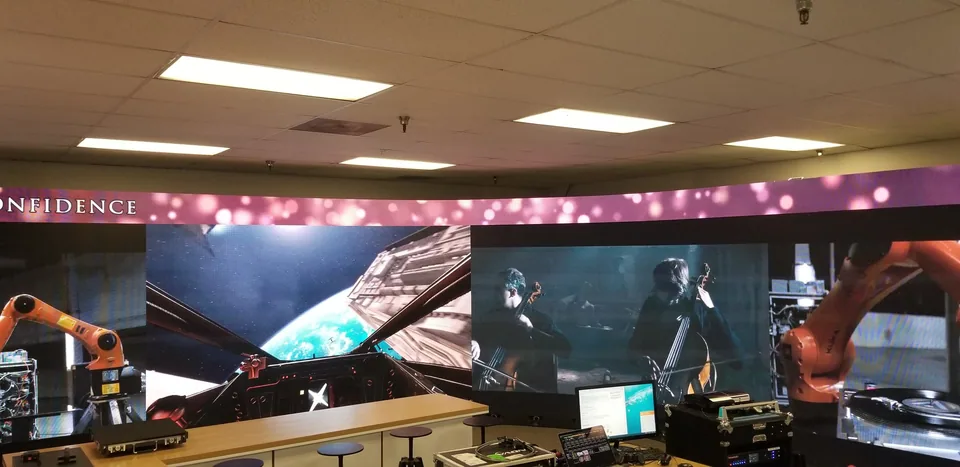 Curved LED display in MEGA’s conference room