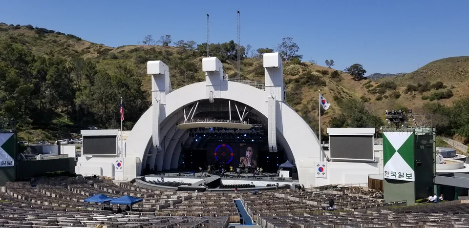 A daylight view of the stage within the amphitheater.